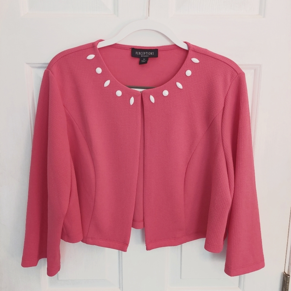 Perceptions Woman pink cardigan size 1X